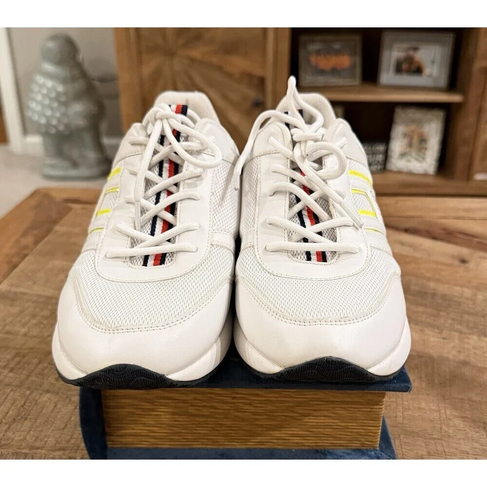 Tommy Hilfiger Twraakel-M Sneakers Womens 10 White Yellow Blue Lace Up